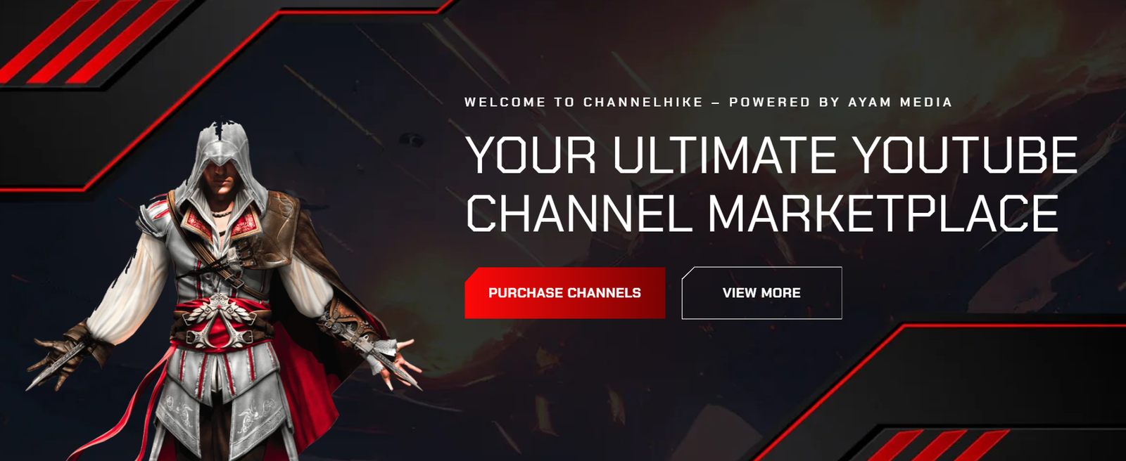 Channelhike - hero section - shop button